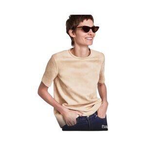 Zara Suede Camel Colored Top with Zipper​​​